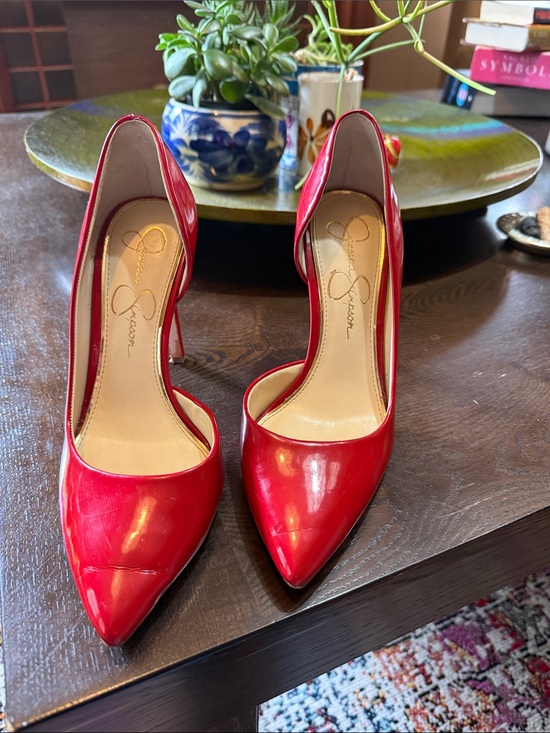 Jessica Simpson Shoes - Jessica Simpson Red Patent Pointed-Toe Stiletto Pumps